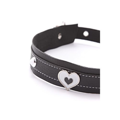 Collar Choker Corazon B/N - Fashion Trends