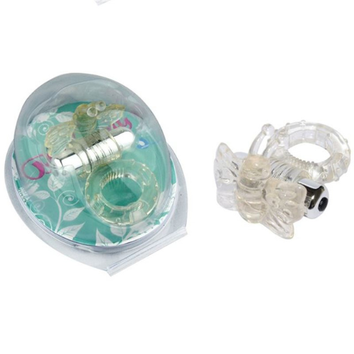 Anillo Vibrador Mariposa Transparente