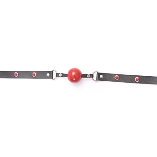 Mordaza Bola Roja Eco Cuero Y Tachas Rojas