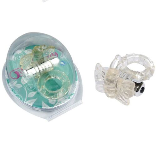 Anillo Vibrador Mariposa Transparente